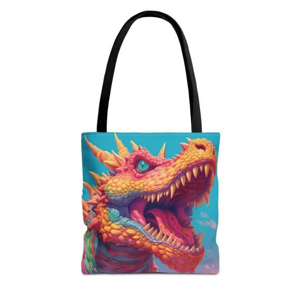 Colourful Mythical Dragon Roars In Front Of A Blue Sky