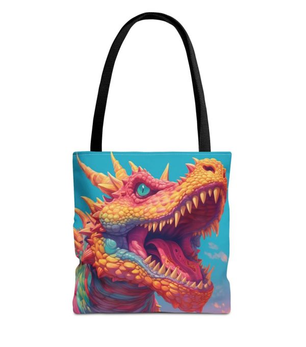 Colourful Mythical Dragon Roars In Front Of A Blue Sky